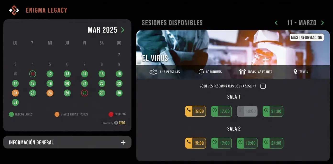 Panel de ajustes de Enigma en AION